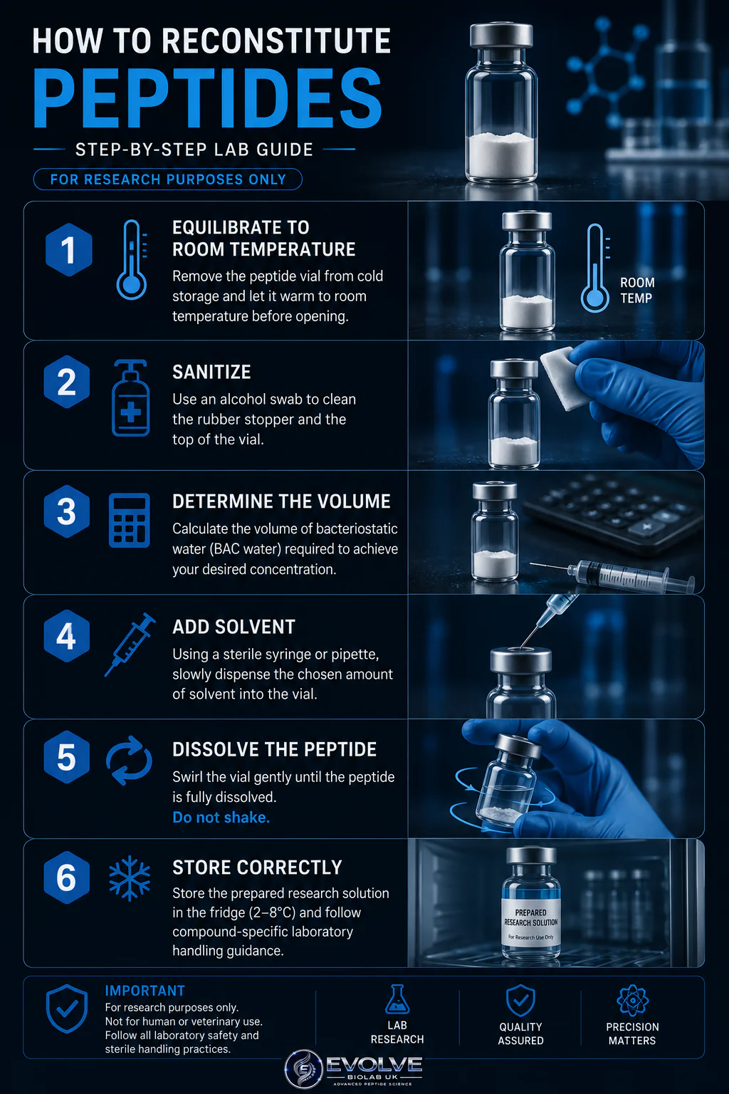 How to Reconstitute Lyophilized Peptides
